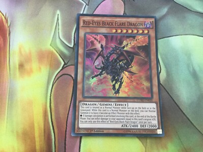 CORE-EN020 Yugioh 1st Edition Near Mint Red-Eyes Black Flare Dragon YuGiOh-image