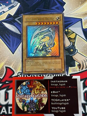 Yugioh Blue-Eyes White Dragon SDK-001 1st Edition Ultra Rare Played English-image
