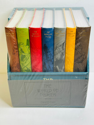 The World of Tolkien - David Day - 7 Faux Leather Book Set in Slipcase ~ Sealed-image