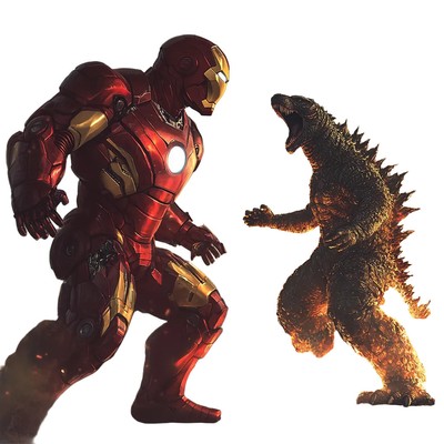 Iron Man Vs. Godzilla V2 Vinyl Car Decal Sticker – Waterproof & UV-Resistant-image