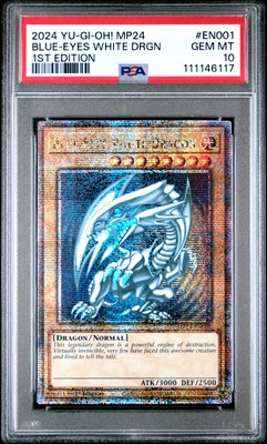 2024 YU-GI-OH! MP24-25TH ANV TIN: DUELING MIRRORS BLUE-EYES WHITE DRAGON PSA 10-image