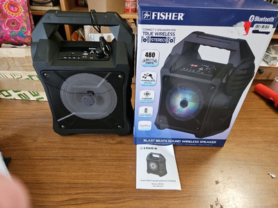 Fisher Blast Beats Portable Bluetooth Speaker with Digital Display Black FBX262K-image