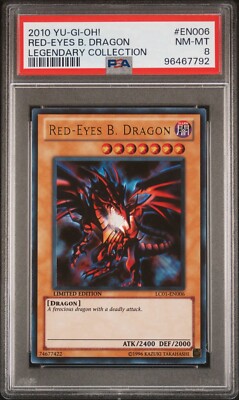 2010 Yu-Gi-Oh Red-Eyes B. Dragon LC01-EN006 Legendary Collection PSA 8-image