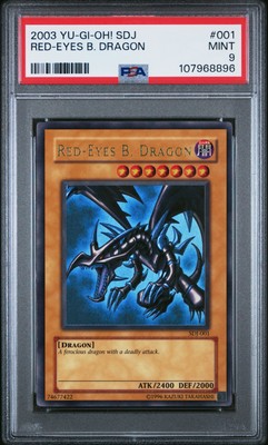 2003 YU-GI-OH! STARTER DECK: JOEY #001 RED-EYES B. DRAGON PSA 9-image