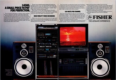 1985 • FISHER SOUND SYSTEM 1585 print ad • Speakers receiver eq tv 1980s ADV-75-image
