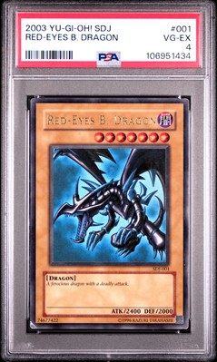 2003 YU-GI-OH! STARTER DECK: JOEY #001 RED-EYES B. DRAGON PSA 4-image