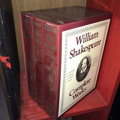 William Shakespeare Complete Works Original Texts 3 Book Box Set 1987, Hardcover-image