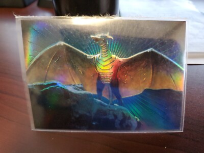 1996 GODZILLA CHROMIUM PARALLEL HOLOCHROME STICKER RODAN WINGED DRAGON #32-image