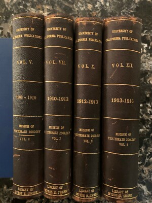 4-Volume Leather Set of Zoology from 1910-1916-image