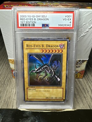 2003 YuGiOh Red Eyes Black Dragon 1st Edition Starter Deck Joey PSA 4 -image