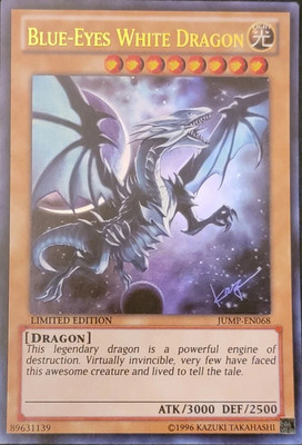 YGO Blue-Eyes White Dragon Ultra Rare NM Shonen Jump Promo JUMP-EN068 NEAR MINT -image