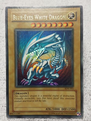 Yu-gi-oh NM  Blue-Eyes White Dragon SDK-001 Ultra Unlimited (WAVY) VINTAGE-image