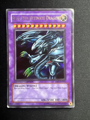 YUGIOH BLUE EYES ULTIMATE DRAGON ULTRA RARE JMP-EN005 LIMITED EDITION Creased-image