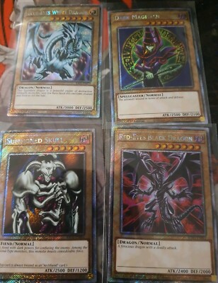 Blue Eyes White Dragon Dark Magician Red Eyes Summoned Skull Platinum Yugioh tcg-image