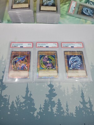 Yugioh 25th Blue Eyes White Dragon Dark Magician, DMG Quarter Century Set PSA 7-image