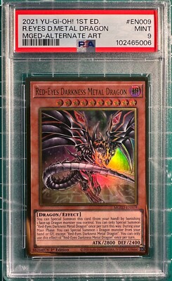 2021 Yugioh! 1st Ed. RedEyes Darkness Metal Dragon MX Gold El Dor. Alt Art PSA 9-image