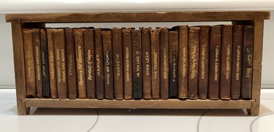 Set 24 Vtg Miniature William Shakespeare Knickerbocker Leather Books Early 1900-image