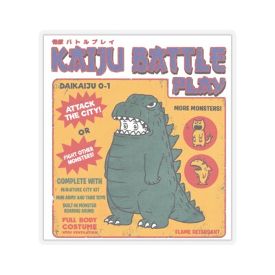 godzilla sticker | Funny Meme Sticker For Laptop, Bottle, -image
