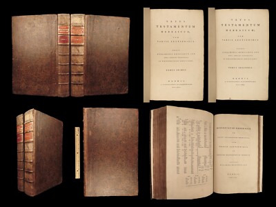 1776 FAMED 1st Kennicott Hebrew BIBLE Hebraica Oxford ENORMOUS 2v SET Judaica-image