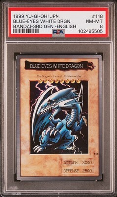 1999 YU-GI-OH! JPN BANDAI-3RD GENERATION ENGLISH BLUE-EYES WHITE DRAGON PSA 8-image