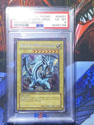 2005 YuGiOh Blue Eyes White Dragon FL1-EN001 1st. edition PSA 6-image