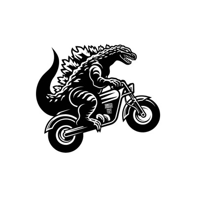 Godzilla Motorcycle Logo Vinyl Car Decal Sticker – Waterproof & UV-Resistant-image