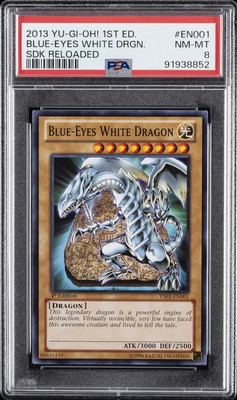 2013 YU-GI-OH! STARTER DECK KAIBA RELOADED 1ST ED BLUE-EYES WHITE DRAGON PSA 8-image