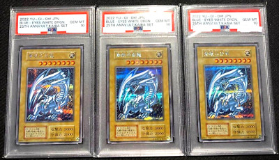 3 Set PSA 10 Yugioh Blue-Eyes White Dragon Secret Rare 25th ULTIMATE KAIBA SET-image
