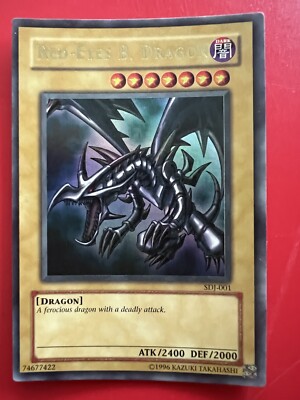 LP Yugioh Red-Eyes Black Dragon SDJ-001 Unlimited Edition Holo Rare Yu-Gi-Oh!-image