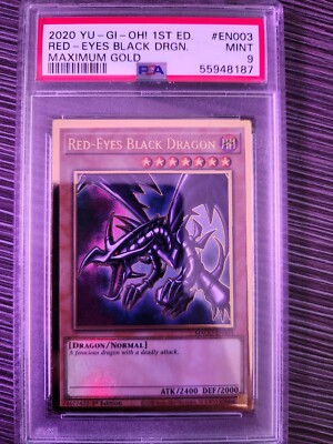 Yu-Gi-Oh MAGO-EN003 1st Edition Red-Eyes Black Dragon Maximum Gold PSA 9-image
