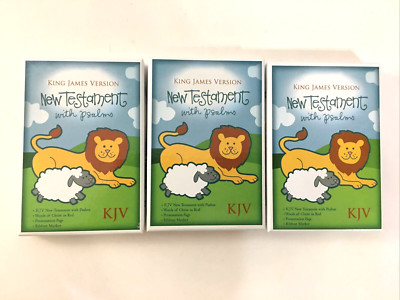 3 Holman~KJV Baby's New Testament WHITE Imitation Leather Bibles Red Letter-image