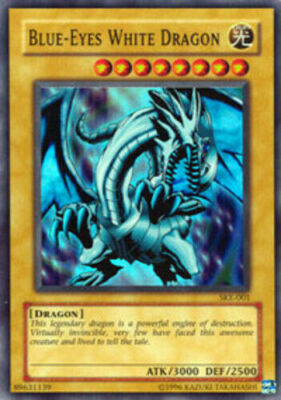 Yugioh 1x Blue-Eyes White Dragon - SKE-001 - Super Rare 1st Ed Played-image