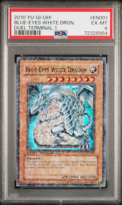 YUGIOH DUEL TERMINAL DT01-EN001 BLUE-EYES WHITE DRAGON SUPER PSA 6 EX #72328964-image