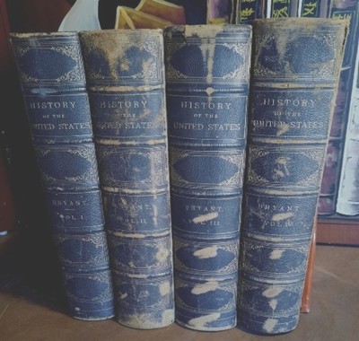 BRYANT'S 1881 POPULAR HISTORY UNITED STATES 4 v SET LEATHER US W BRYANT S GAY-image