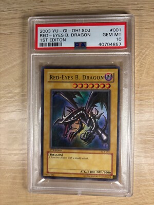 red eyes black dragon sdj-001 1st edition psa 10 GEM MINT-image