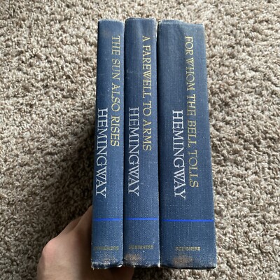 Vintage Ernest Hemingway Set of 3 Books Scribner Hardcover Classic Literature-image