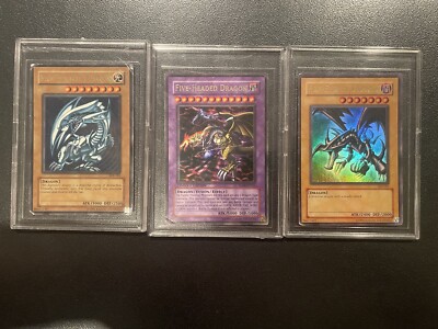 Yugioh - Red Eyes Black Dragon, Blue Eyes White Dragon, and Five Headed Dragon-image