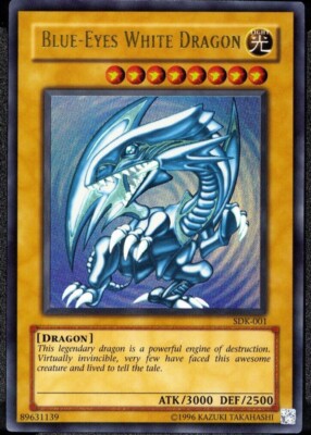Blue-Eyes White Dragon YuGiOh Ultra Rare 1996 SKE-001~-image