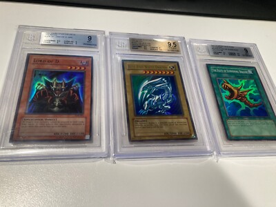 2002 Yu-Gi-Oh! Blue Eyes White Dragon SDK 001 BGS 9.5 + Lord of D. & Flute Lot-image