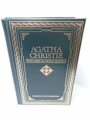 Agatha Christie Unabridged 1984 5 Book Miss Marple Novels Stories Leather Bound-image