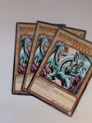 3X YuGiOh LED3-EN006 BLUE-EYES WHITE DRAGON Cards Yugioh NM-image