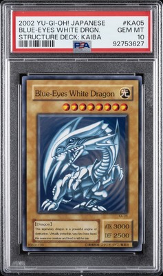 2002 YU-GI-OH! JPN STRUCTURE DECK: KAIBA #KA05 BLUE-EYES WHITE DRAGON PSA 10-image