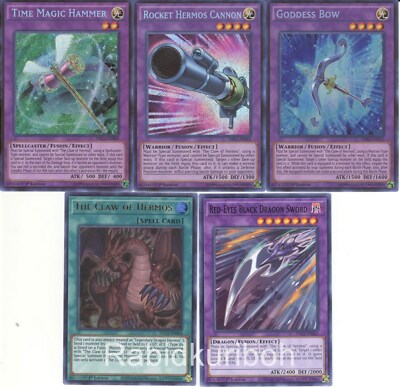 Yugioh The Claw of Hermos Goddess Bow Red-Eyes Black Dragon Sword Hammer Cannon-image