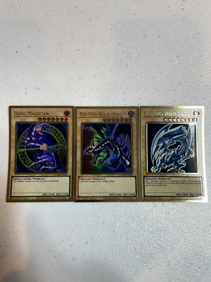 yugioh blue eyes white dragon dark magician red eyes black mago gold rare S051-image