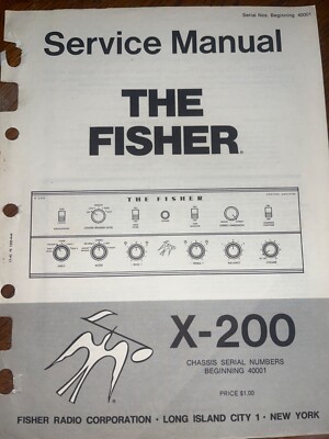 Fisher X-200 Service Manual Amplifier Original-image