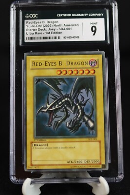 YU-GI-OH! Red-Eyes Black Dragon | SDJ-001 | 1st Edition |Ultra Rare | CGC 9 MINT-image