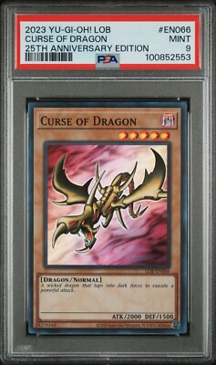 Yu-Gi-Oh! PSA 9 Curse of Dragon LOB-EN066 Legend of Blue Eyes White Dragon 25th-image