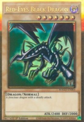 Yugioh-Red-Eyes Black Dragon-Gold Rare-1st Edition-MAGO EN003 (LP)-image