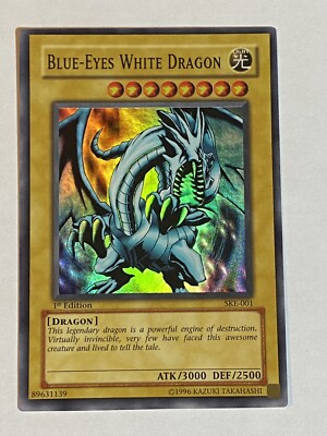 Yu-Gi-Oh Vintage Holo Blue Eyes White Dragon 1st Edition SKE-001 NM/M Excellent!-image