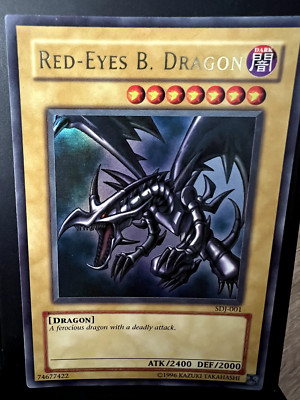 Red Eyes Black Dragon SDJ-001 Yugioh - Near Mint Condition (with sleeve)-image